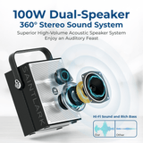 WinBridge S99 100W Powerful Wireless Voice Amplifier with Two Handheld Mic