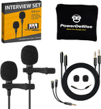 Professional Grade 2 Lavalier Lapel Microphones Set