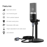 FIFINE K670 USB MIC WITH A LIVE MONITORING jack